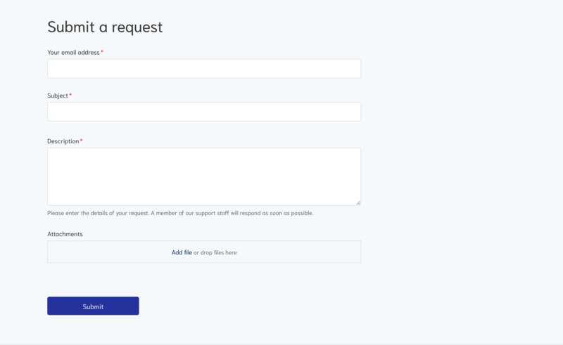 Request form Quetext customer support