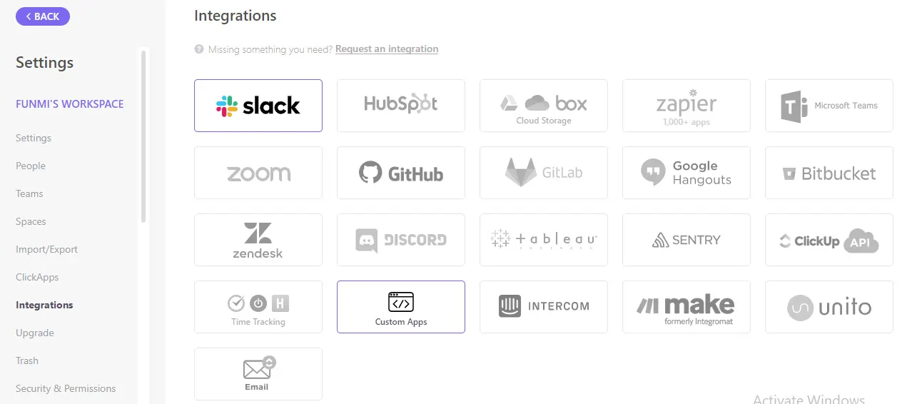 ClickUp Third-Party Integrations