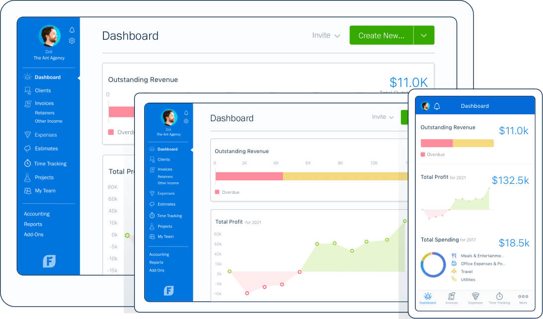 Freshbooks Dashboard