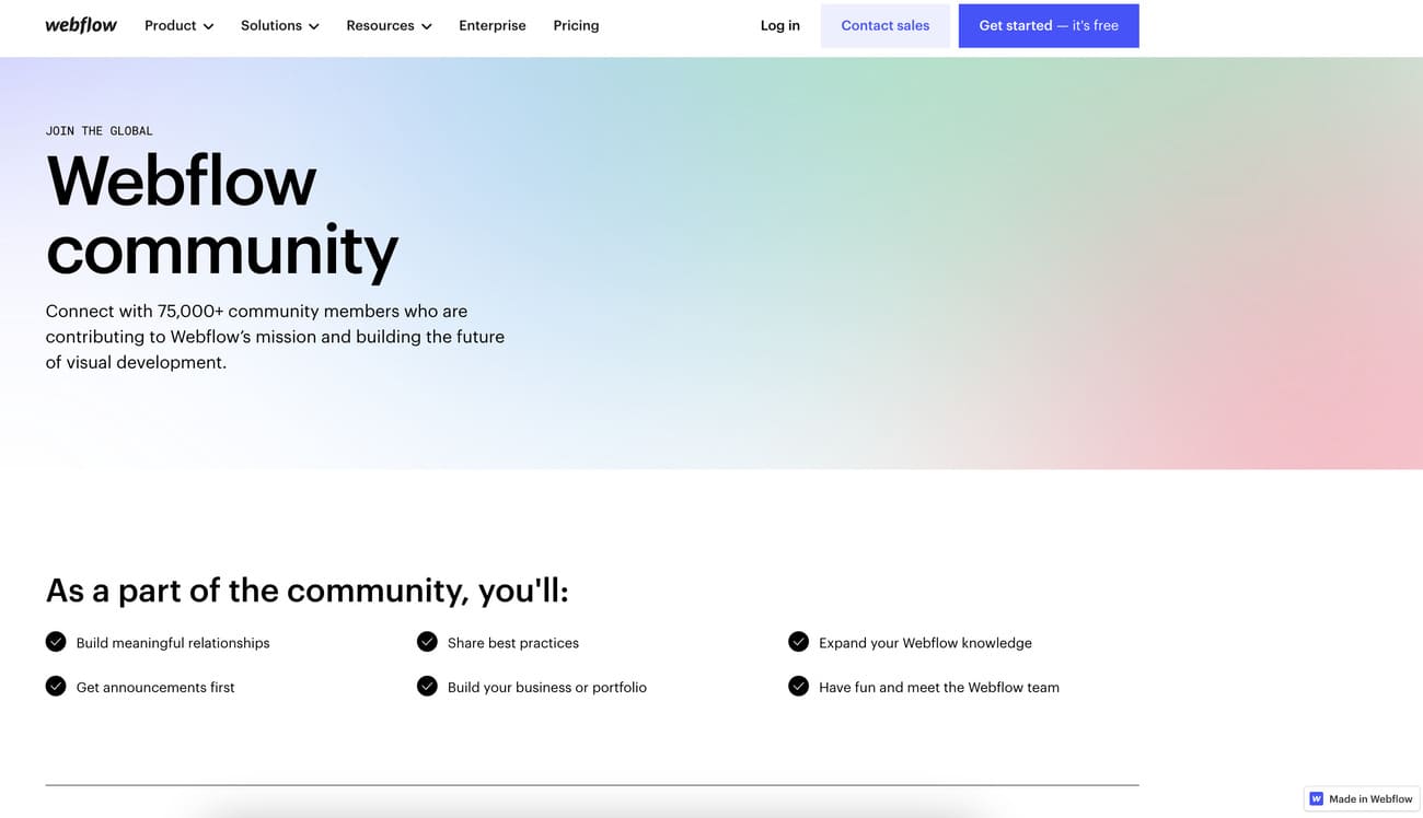 Webflow Community Screenshot