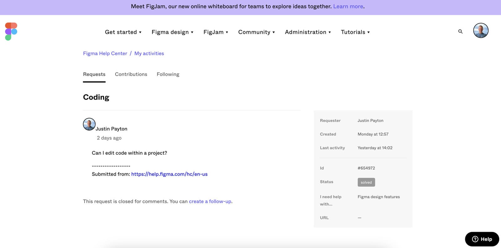 Figma Ticket Screenshot