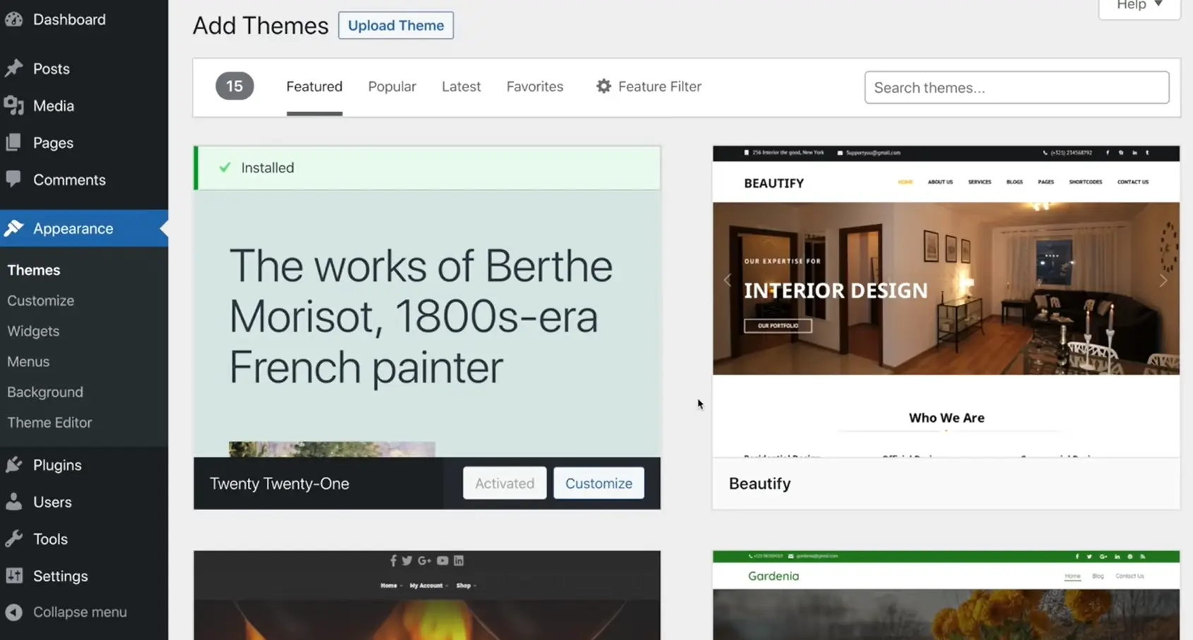 Choose and Install a Theme