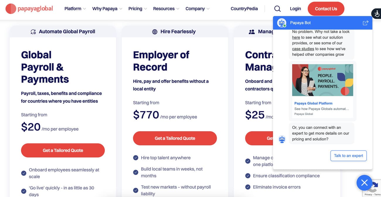 Papaya Global Chatbot