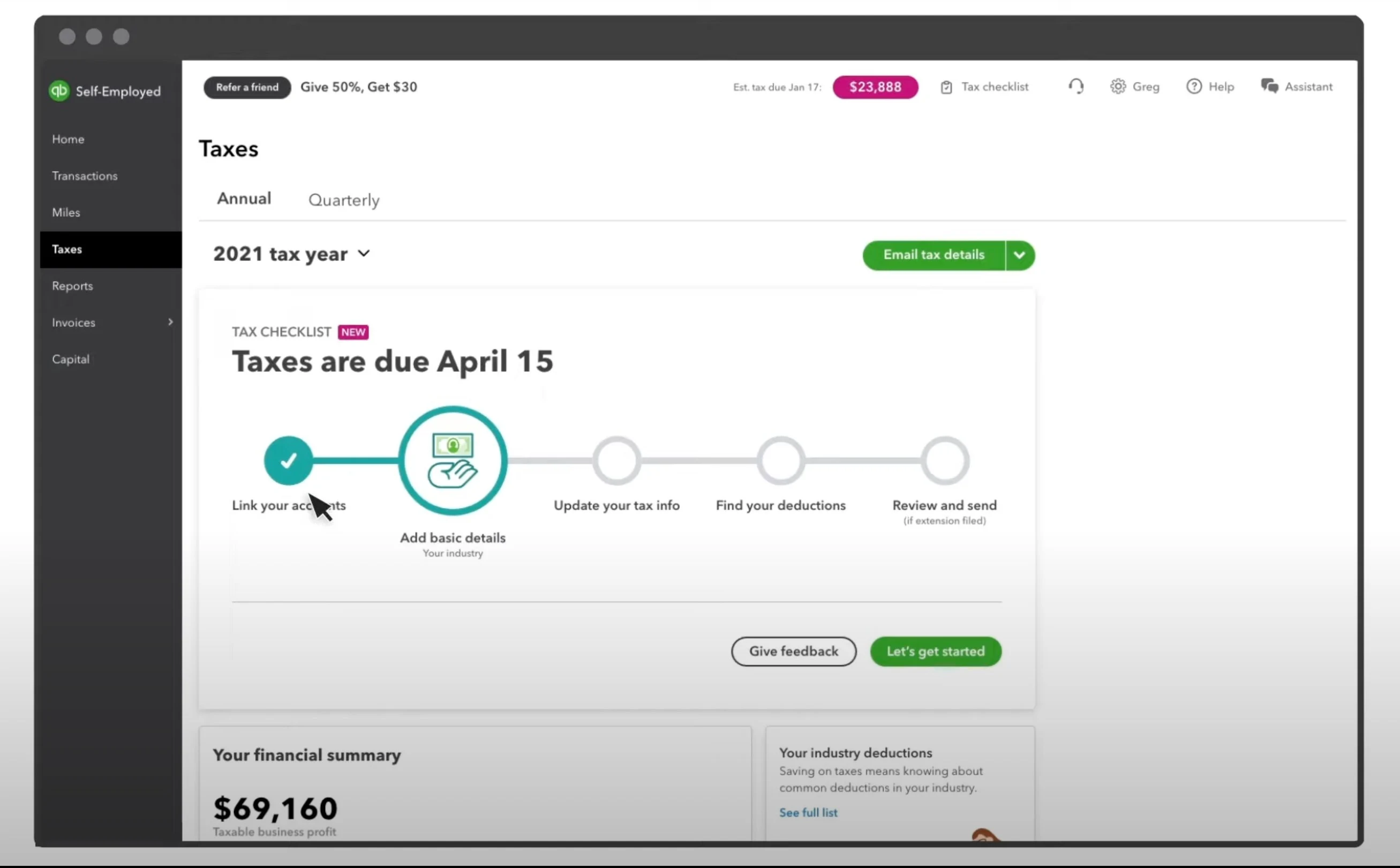QuickBooks filing taxesin software