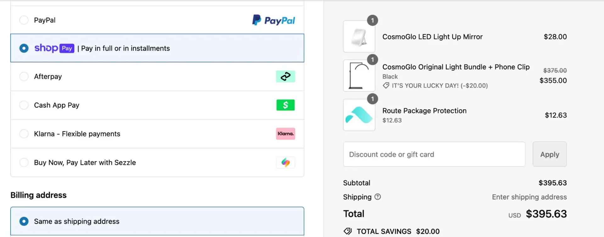 shopify Custom payment types
