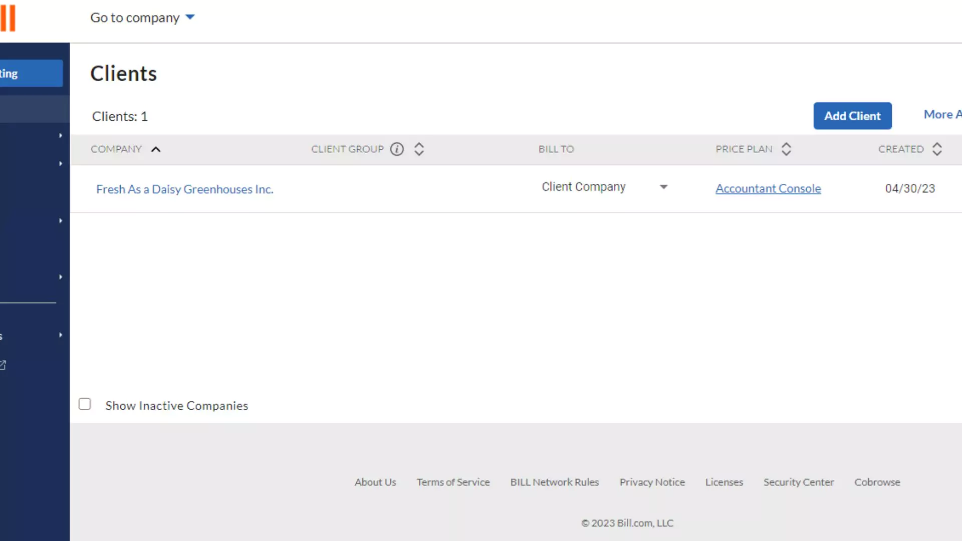 bill.com Accounts Receivable find a client