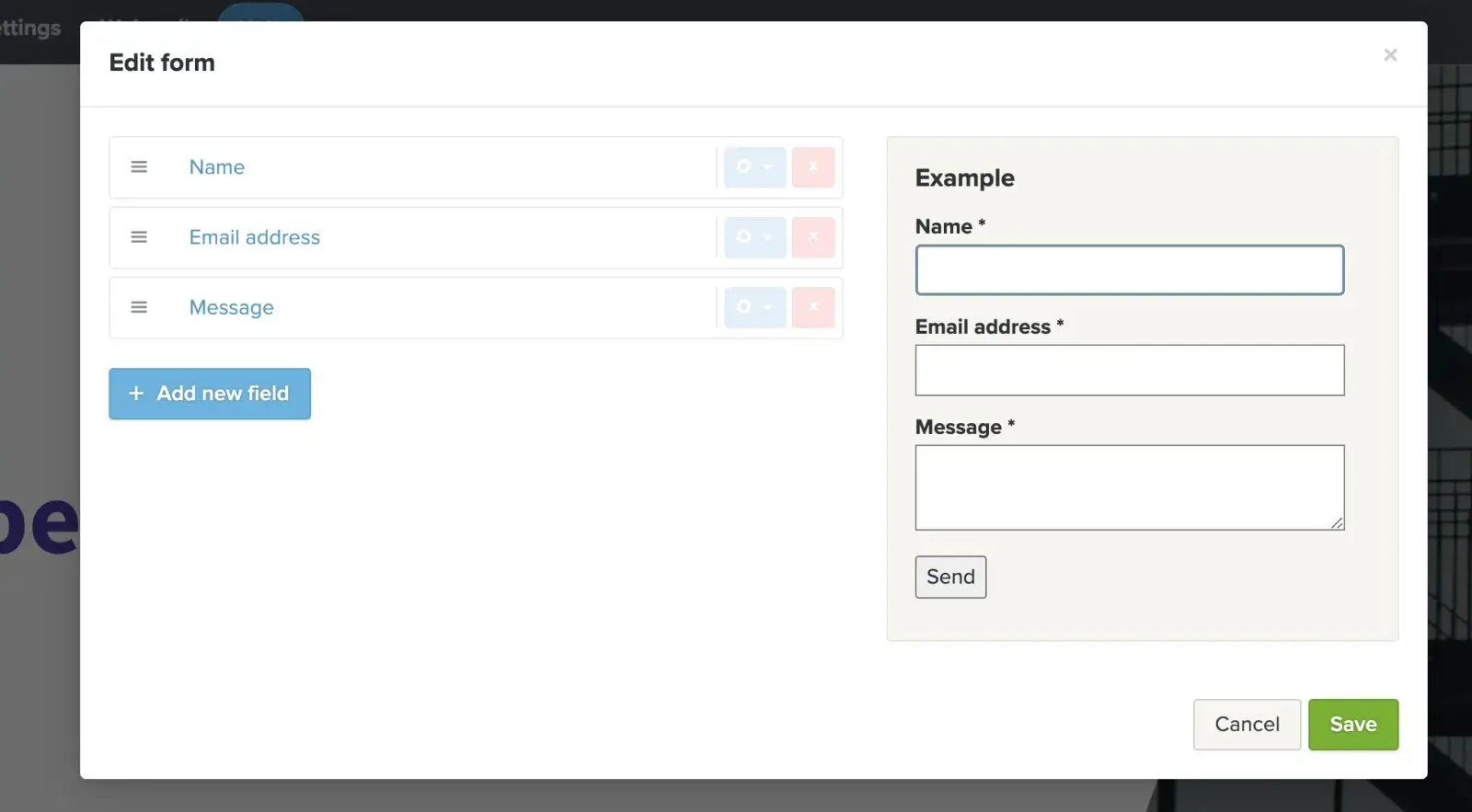 webador form customization