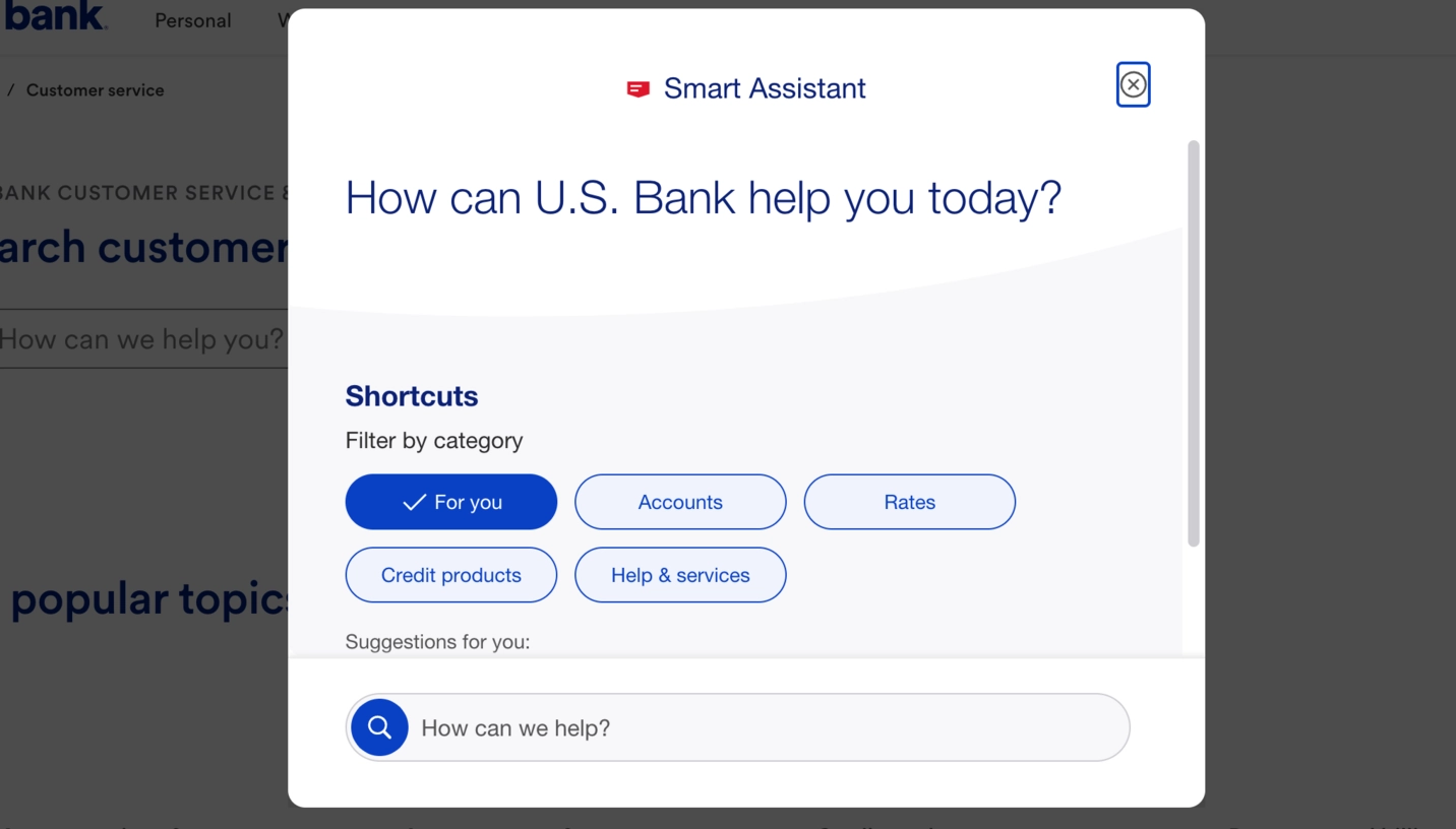 U.S. bank smart assistant