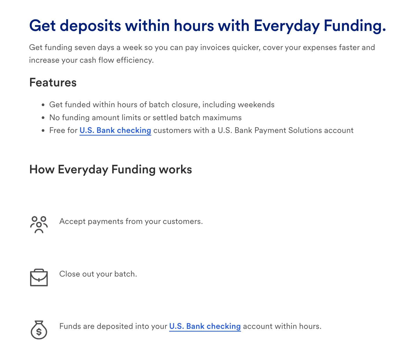 U.S. bank every day funding