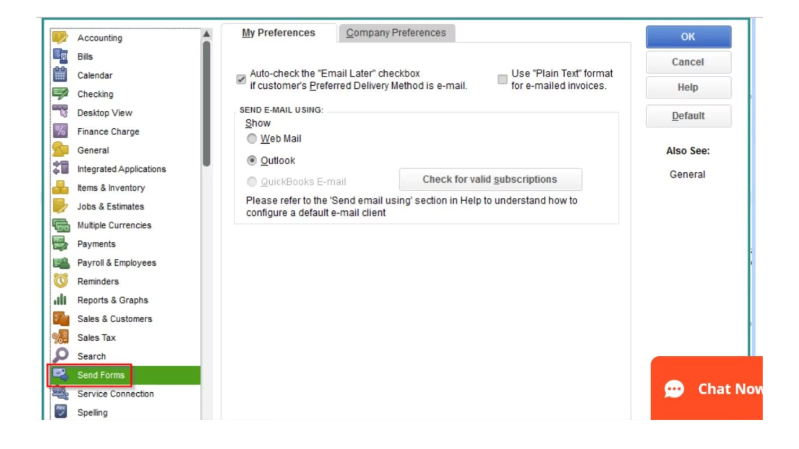 quickbooks Accounts Receivable emailing