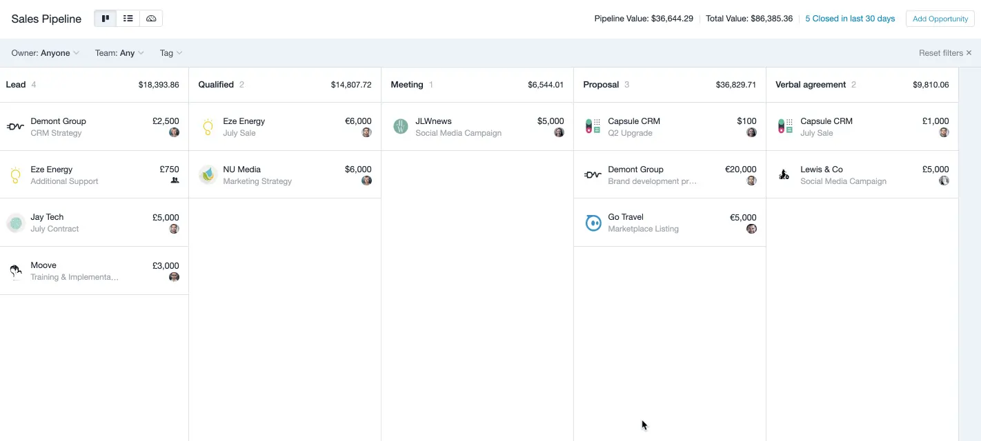 Capsule Pipeline Management