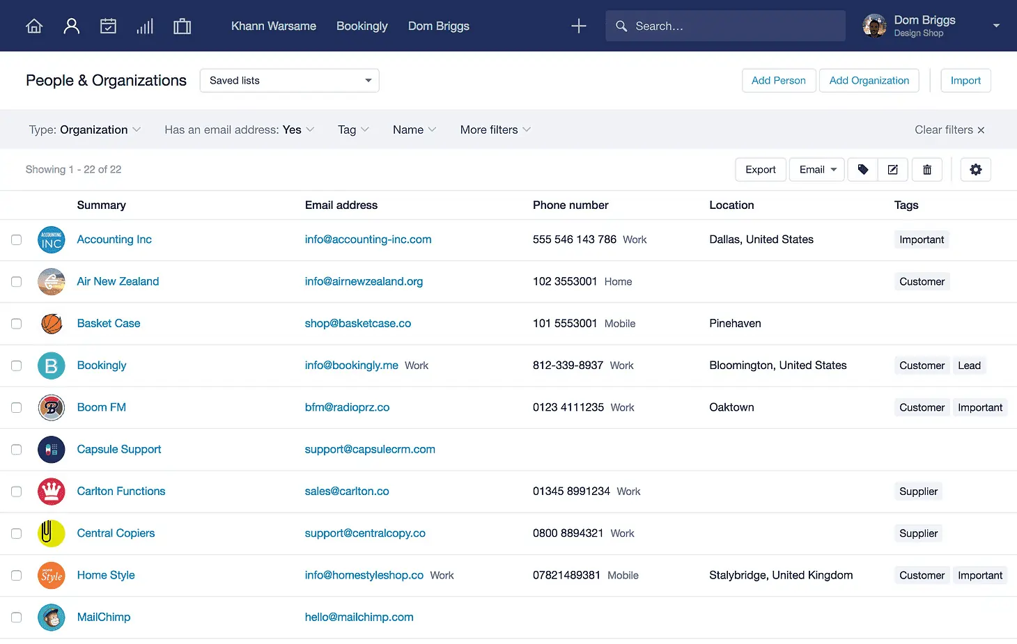 Capsule Customer Contact Management 