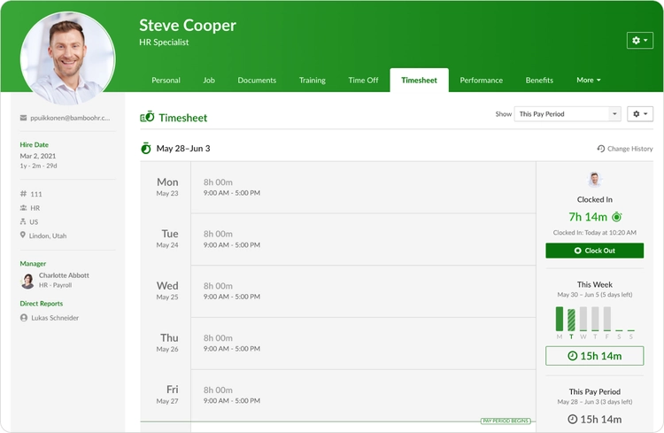 BambooHR time tracking