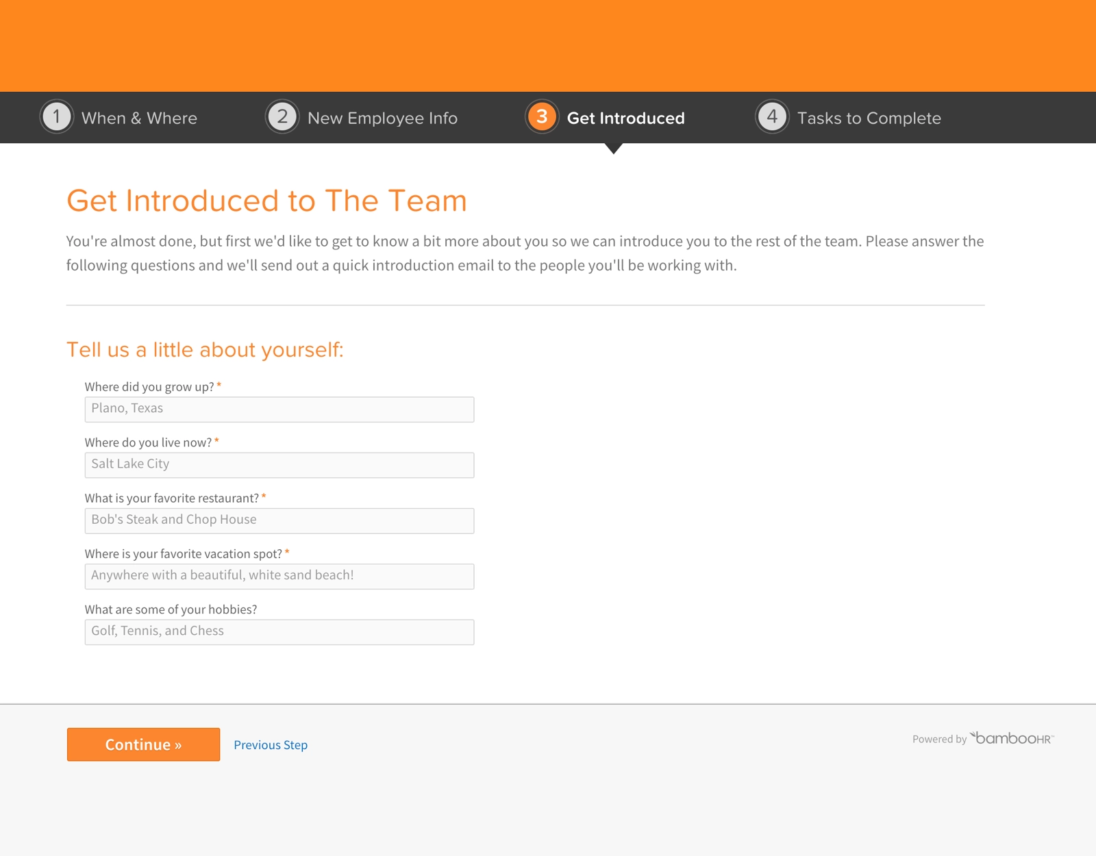 BambooHR onboarding