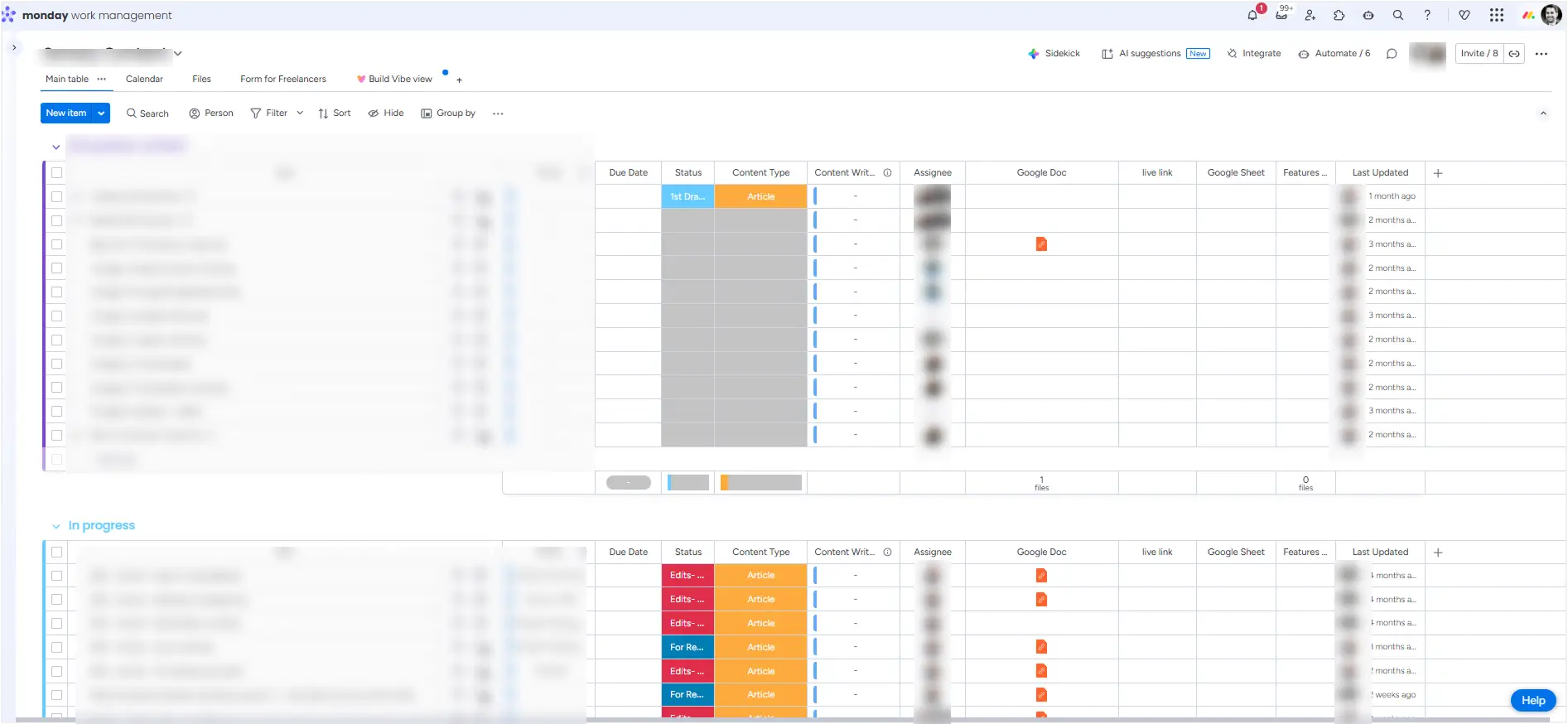 monday board for project management