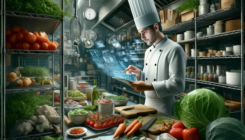 restaurant chef on ipad