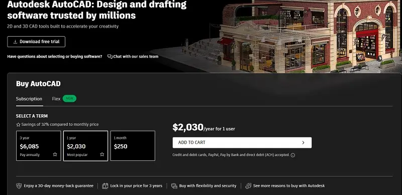 Autocad plans and pricing