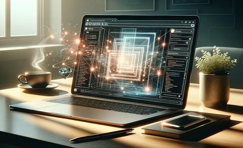 AI website builder on laptop