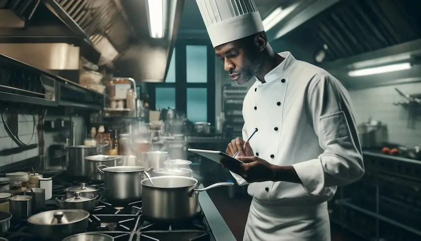 black chef with pos system