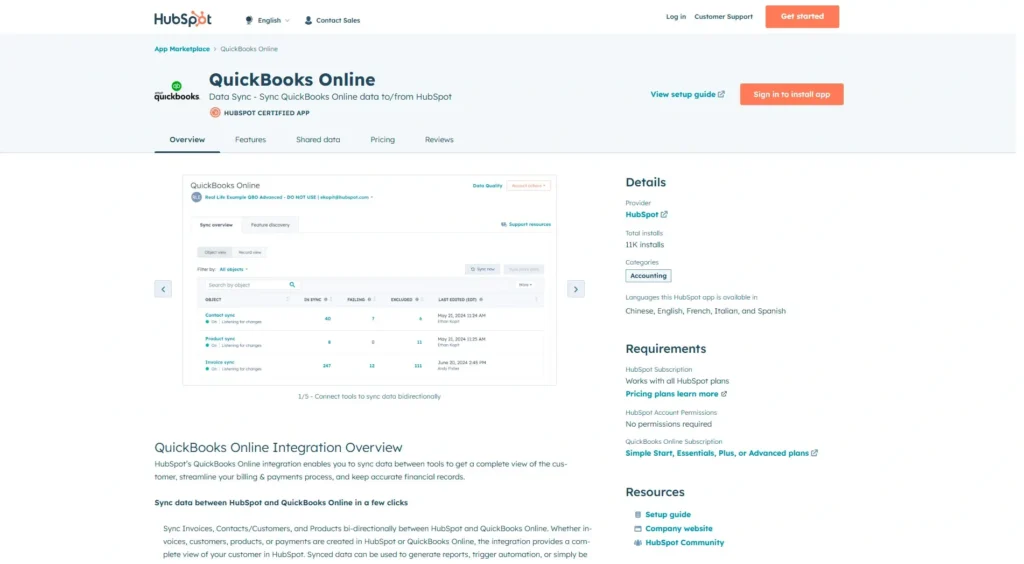 QuickBooks Online Integration