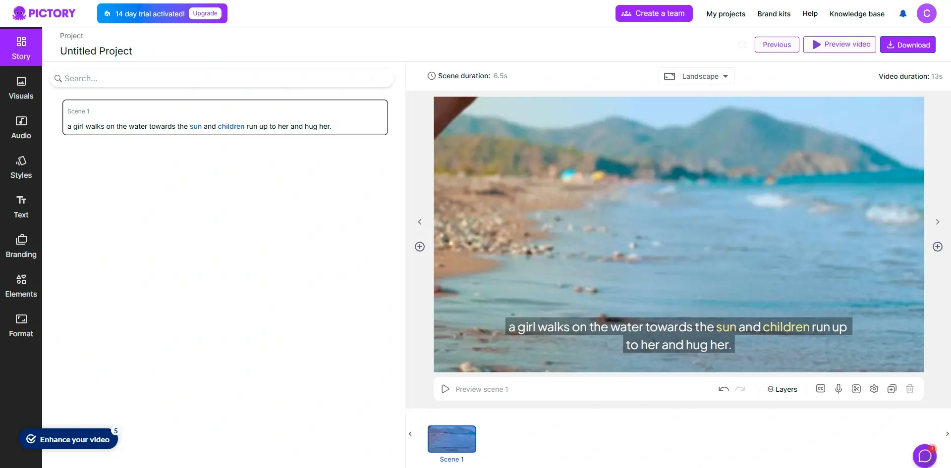 Pictory Text-to-Video Generation
