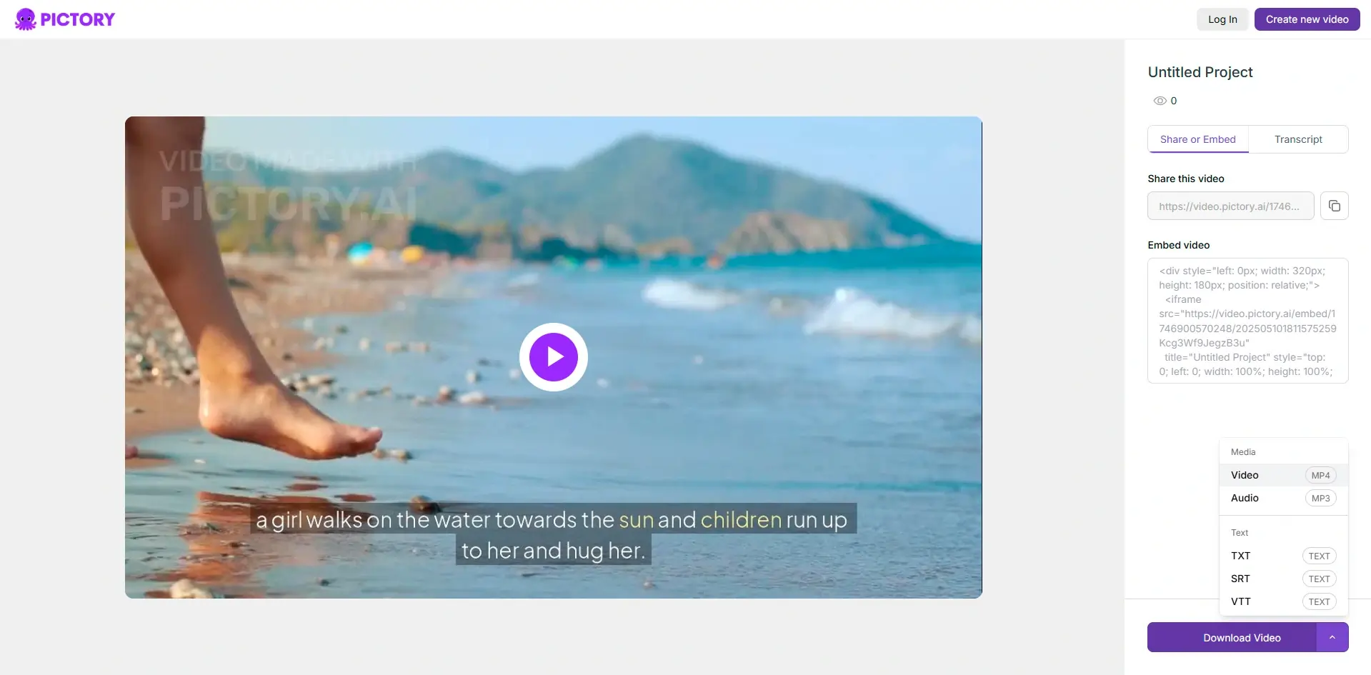 Pictory High-Resolution Video Output 