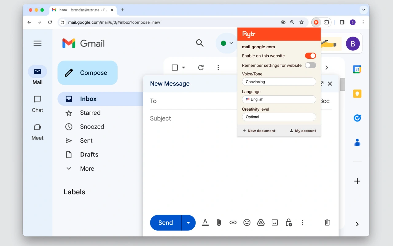 Rytr Google Chrome Extension