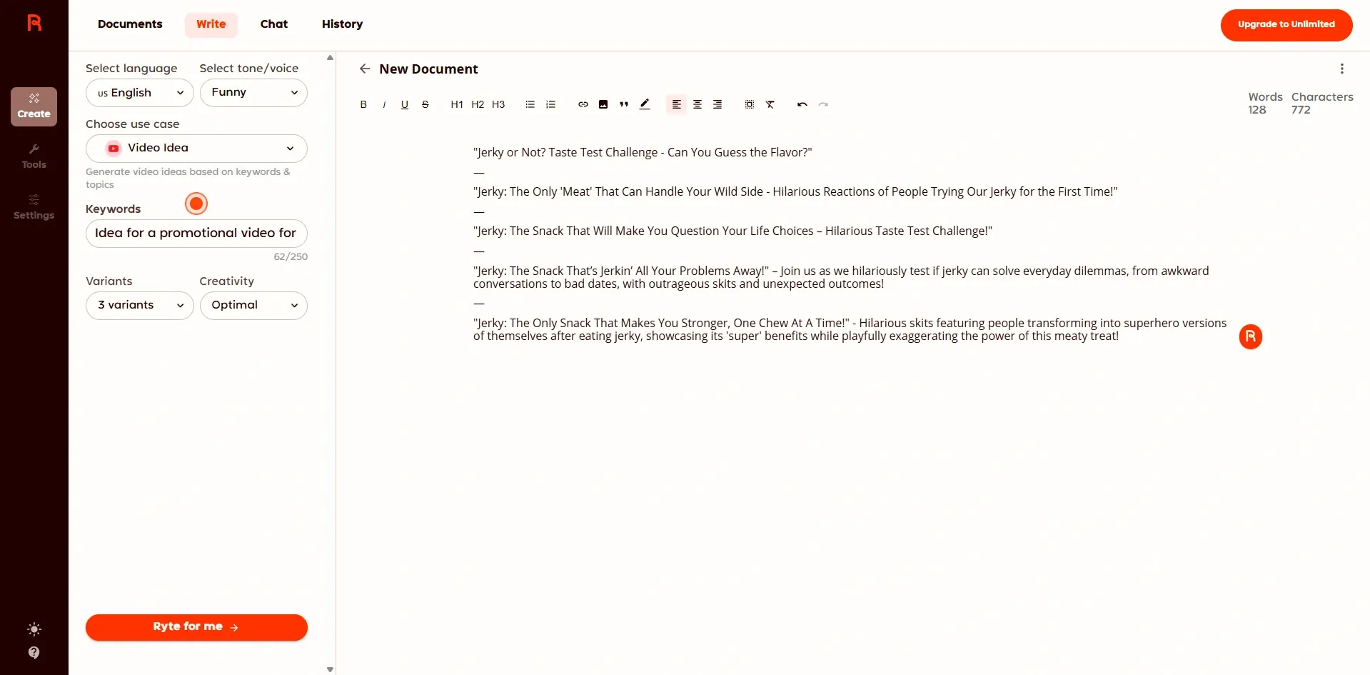 Rytr Writing for social media and other platforms