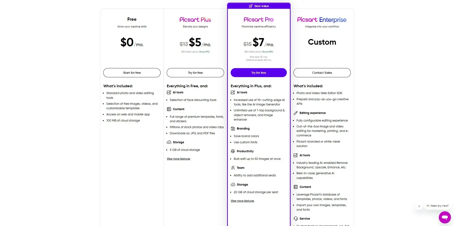 Picsart Plans and Prices (1)