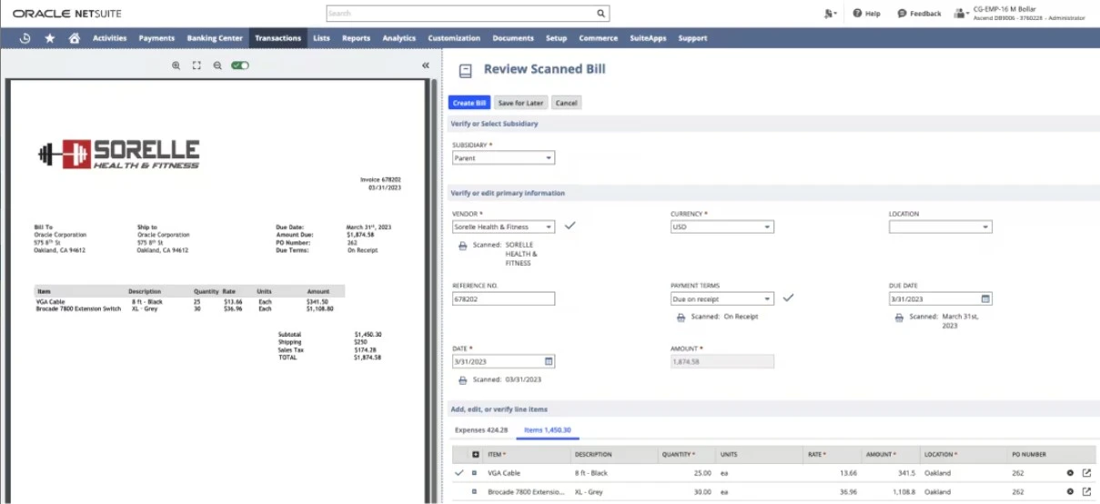 Netsuite - transactions