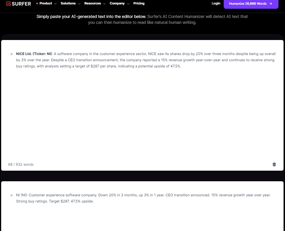 surferseo - AI Content Detector free Tool