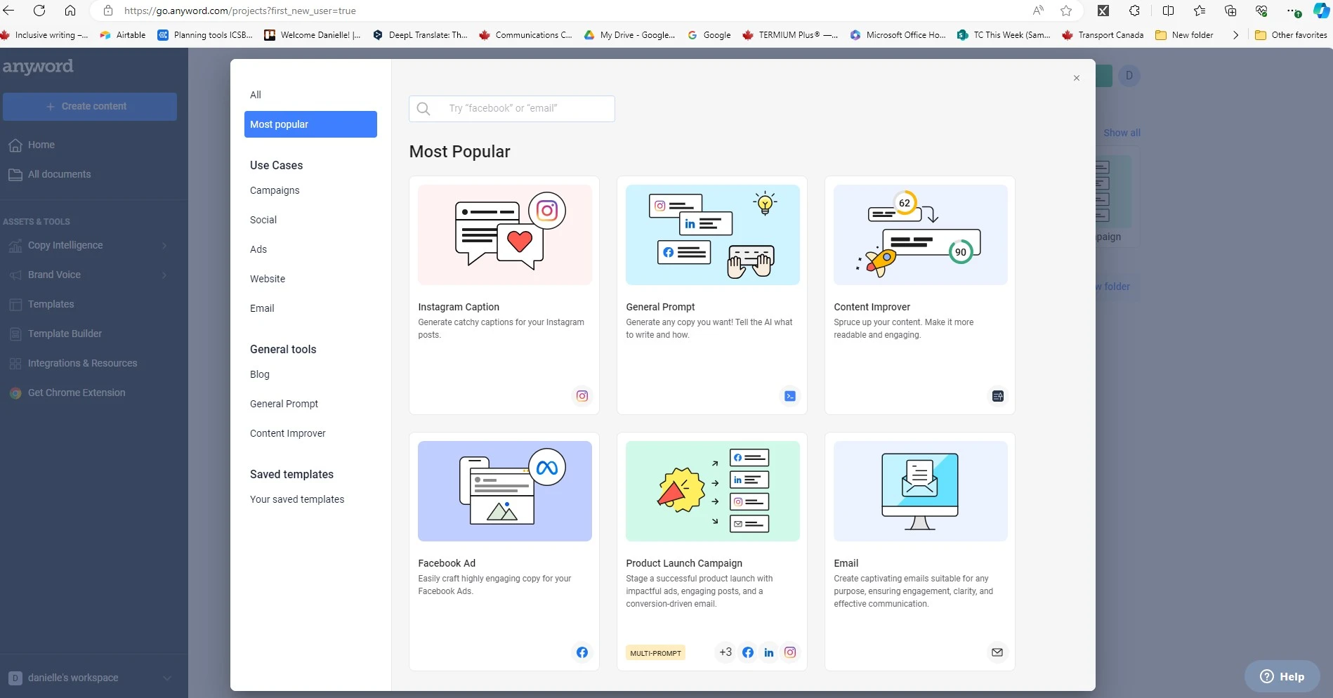 Anyword - main page