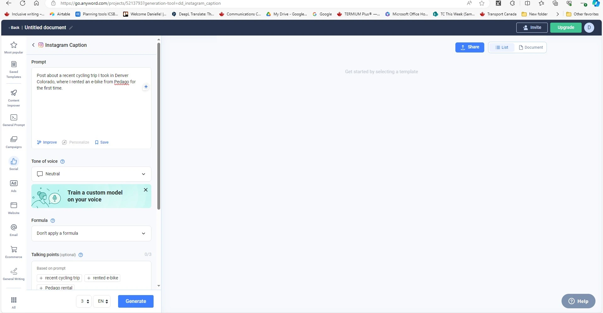 Anyword - Instagram prompt