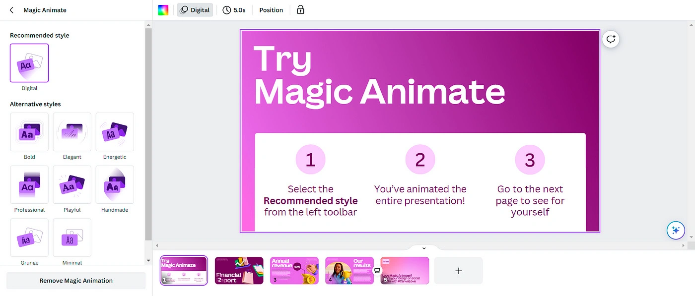 Canva Magic Animate