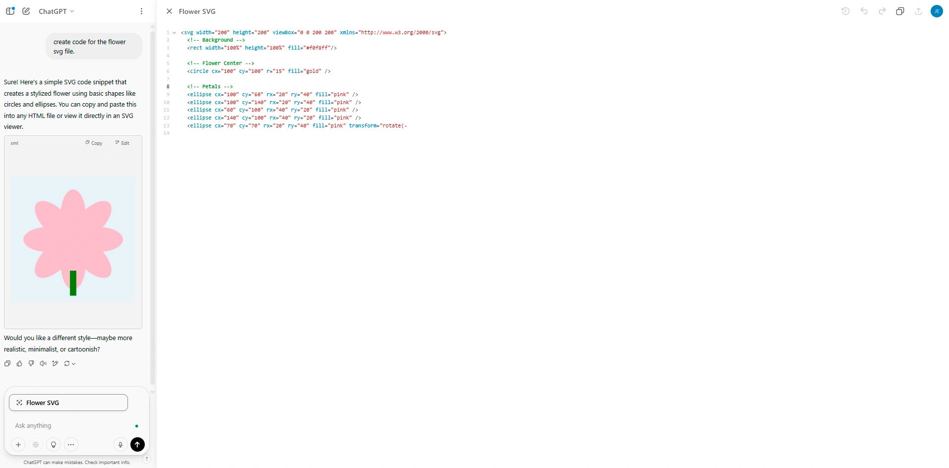 ChatGPT Code Generation