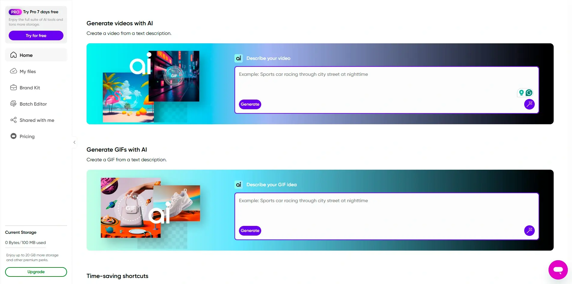 Picsart Transform Text to Video 