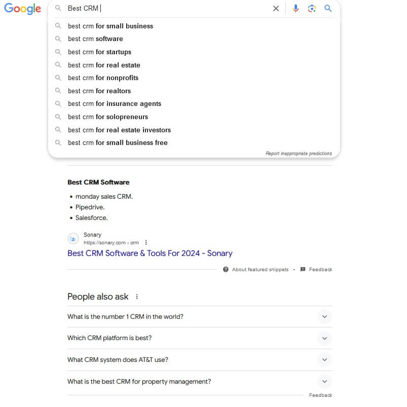 Google SERP keyword positions