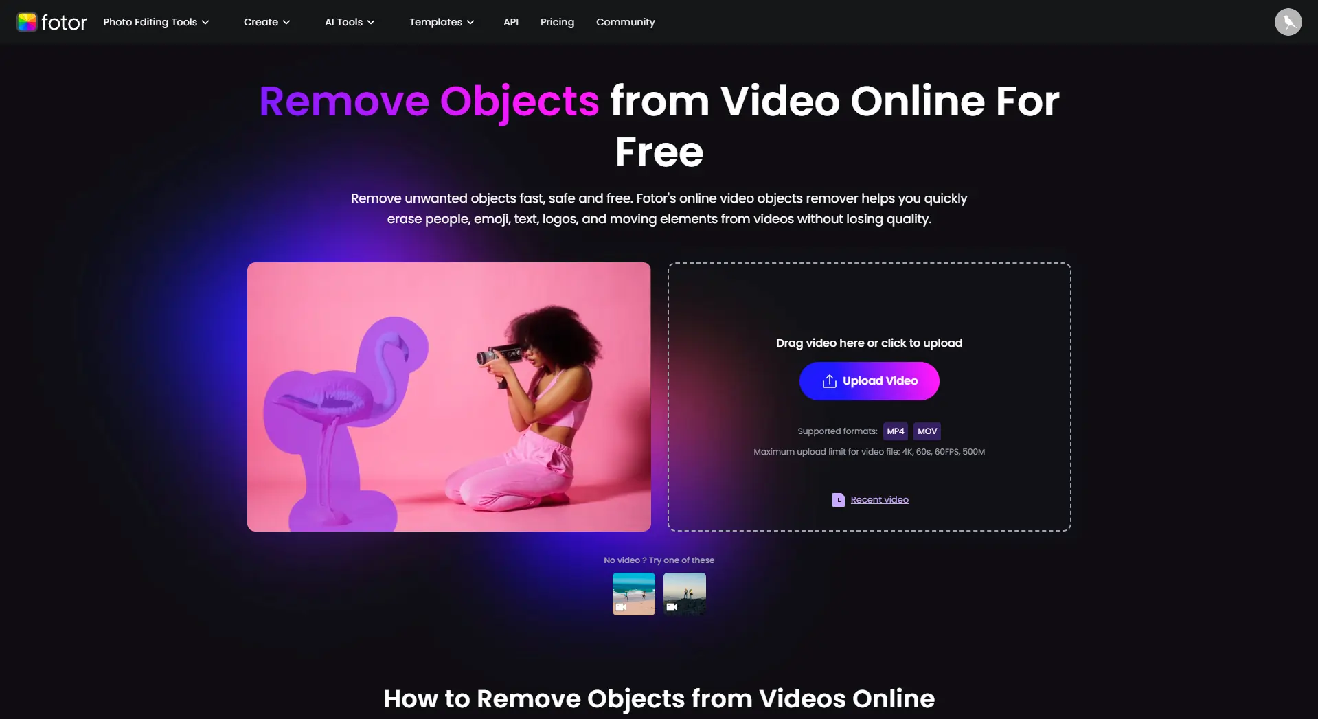 Fotor AI object removal