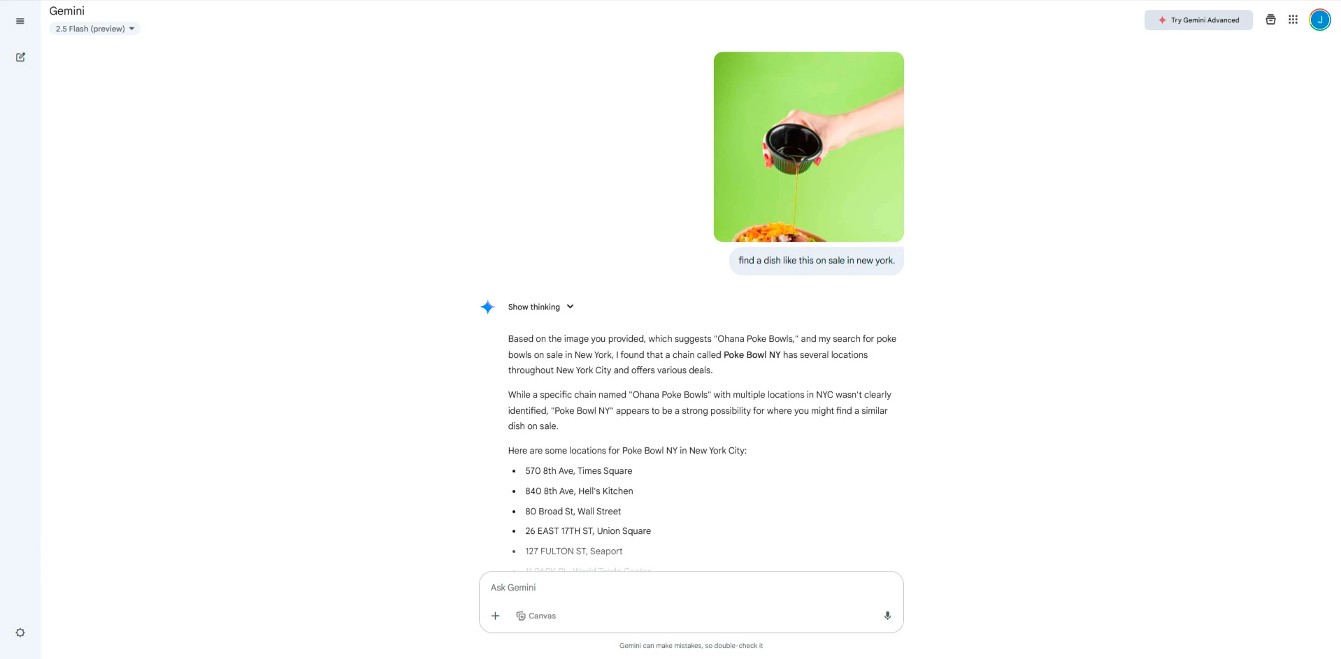 Gemini chatbot Multimodal Input