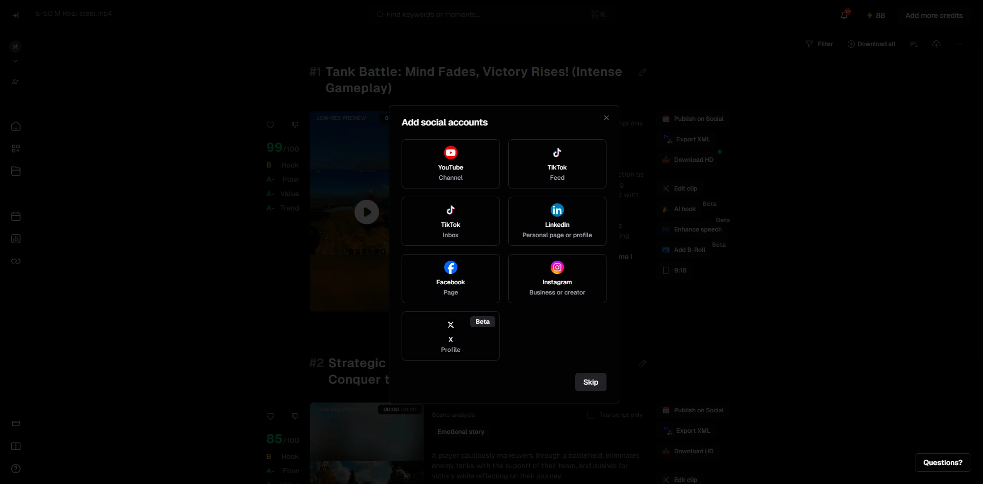 OpusClip Automatic Posting, Exporting, and Downloading Options