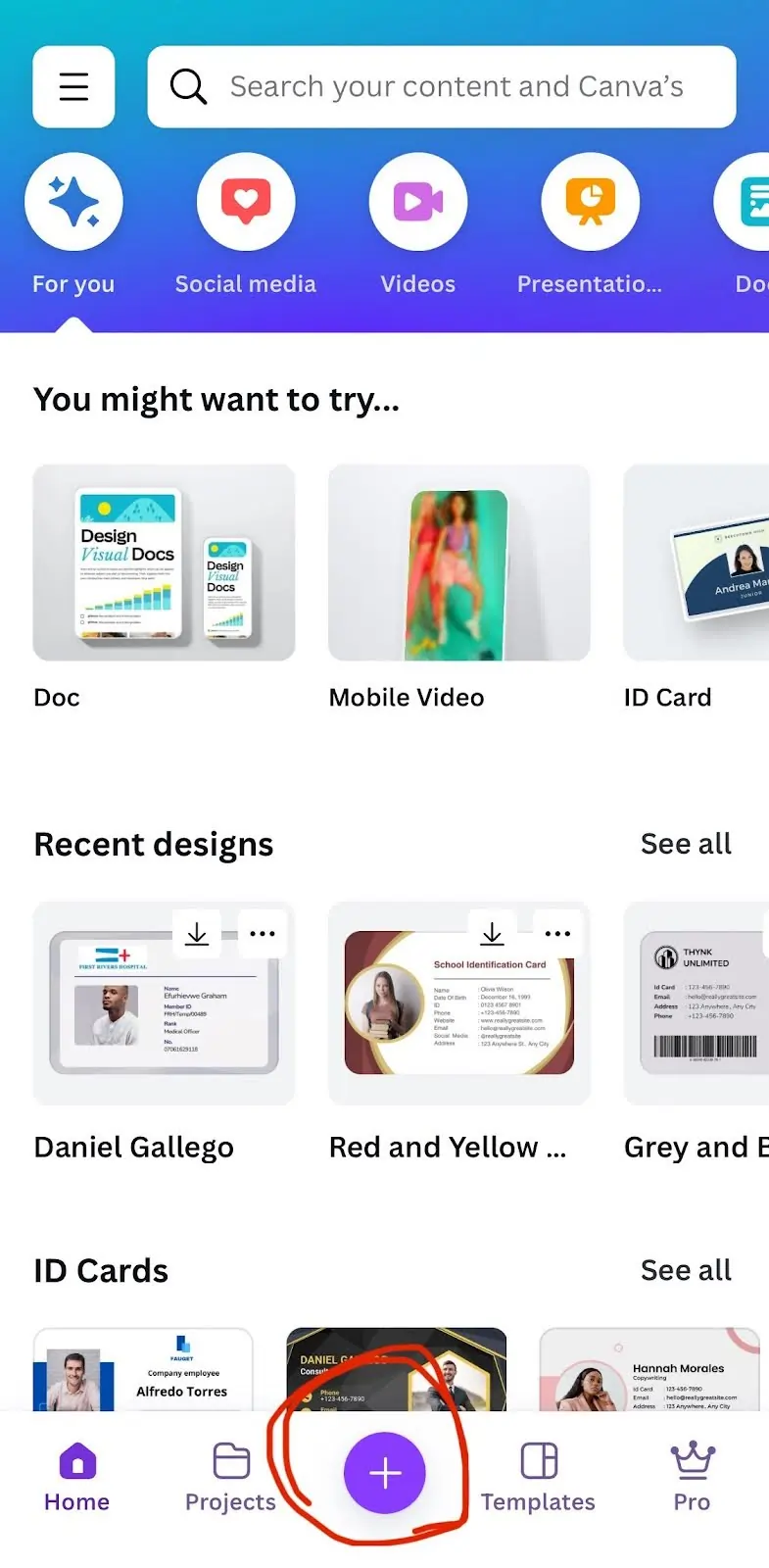 Canva iPhone Home
