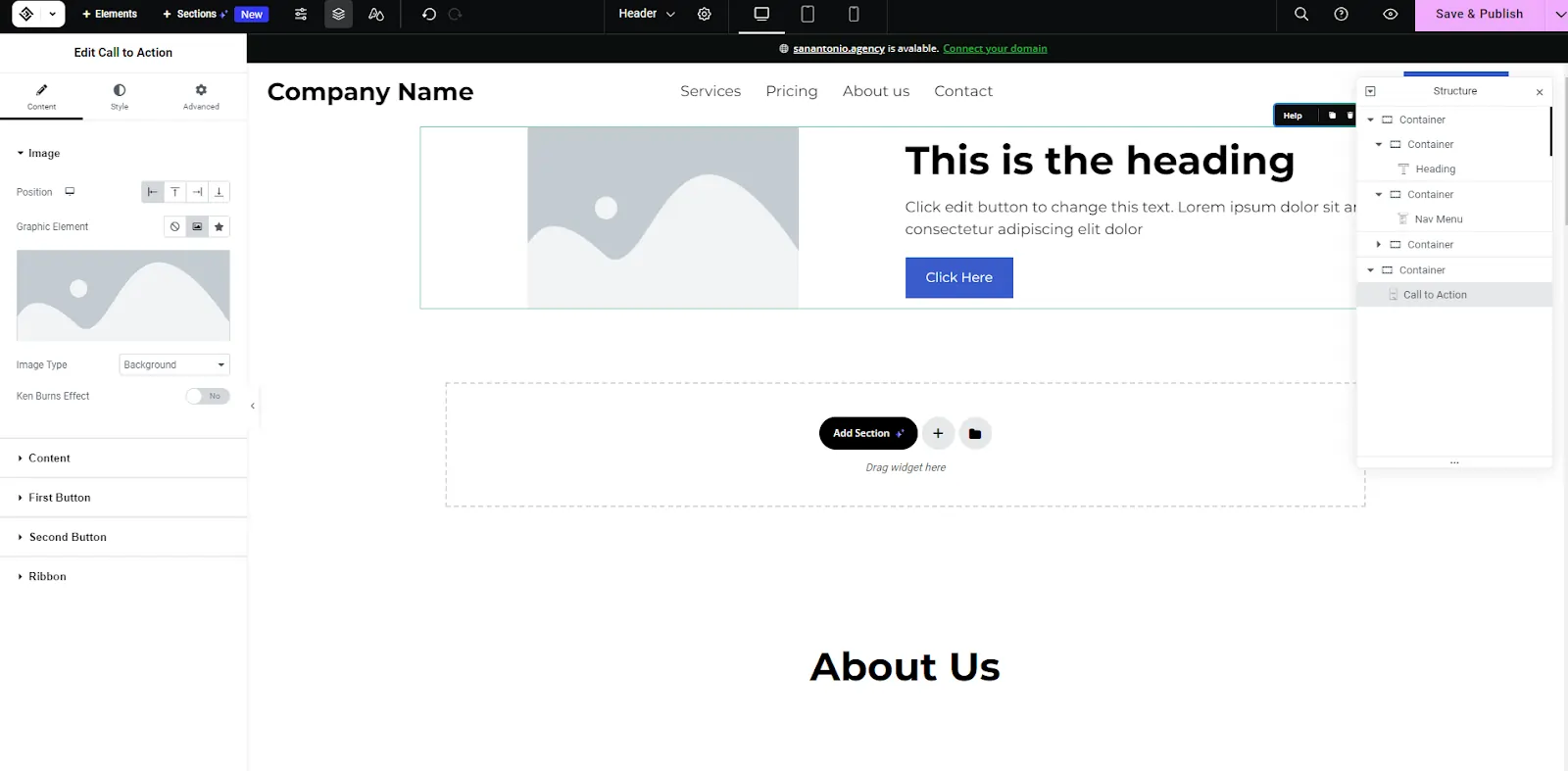 Elementor-Based Drag and Drop Page Editor