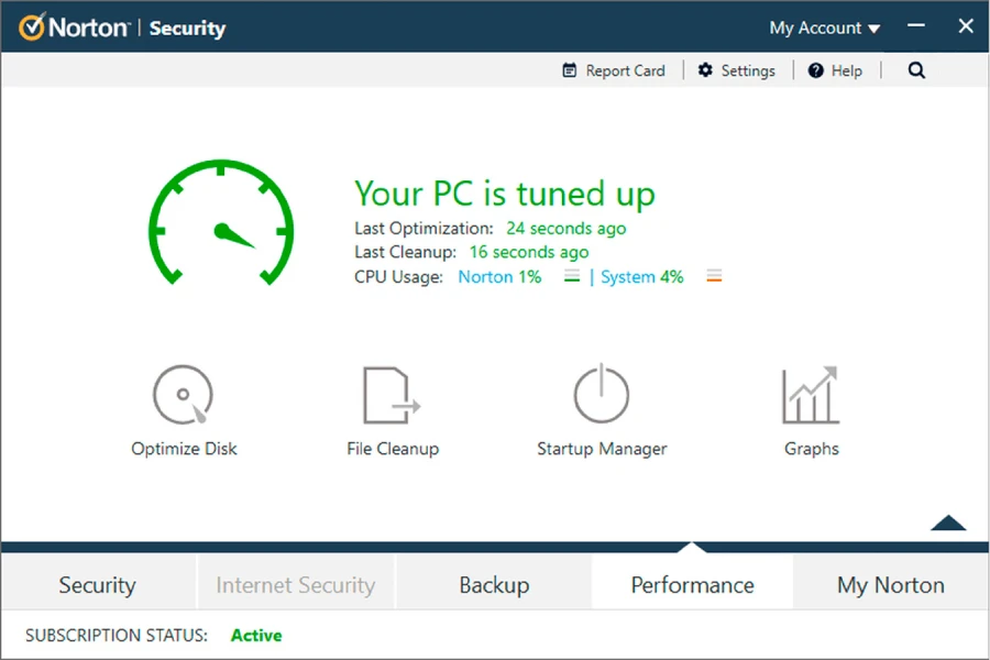 System Performance Screen