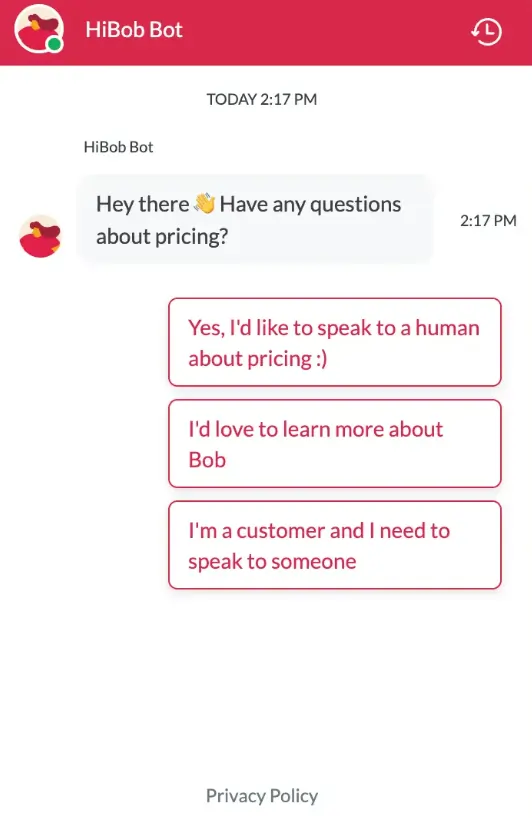hibob chat support