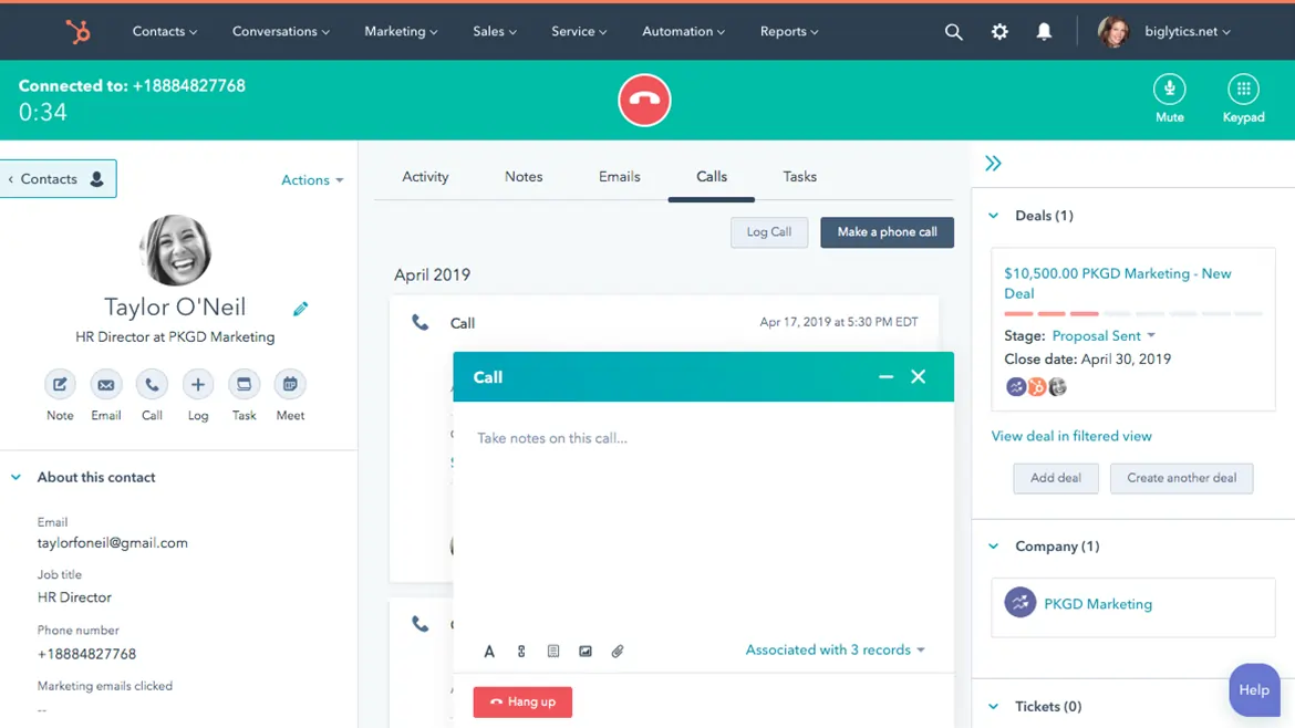 automatic call logging