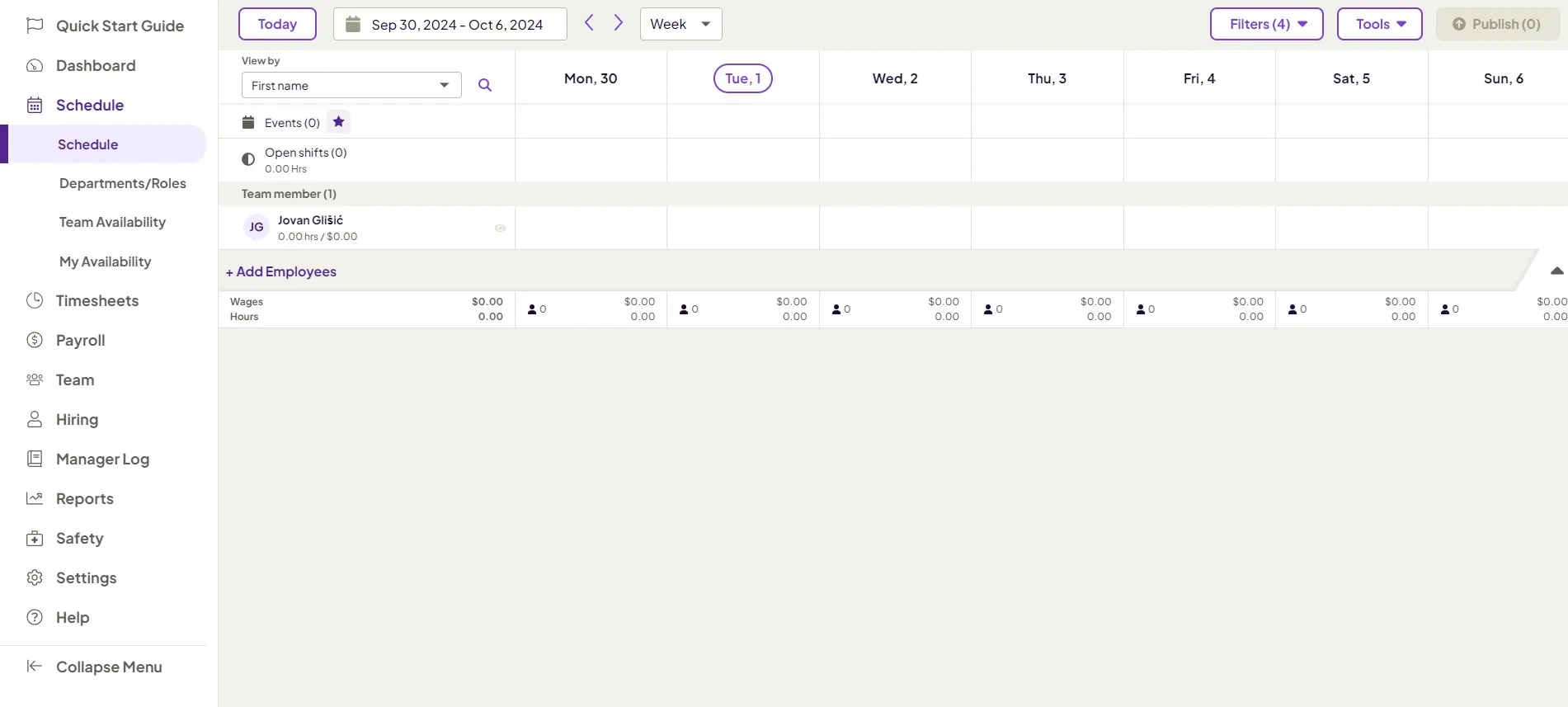 Homebase Scheduling