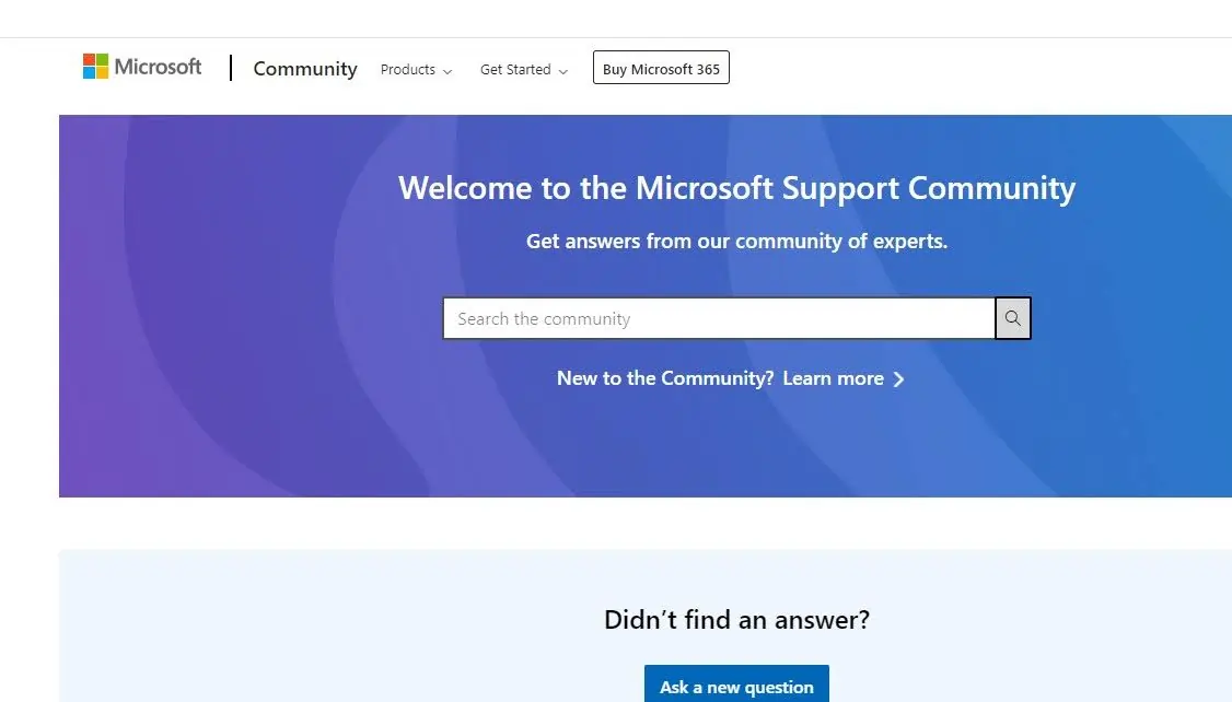 Outlook support community