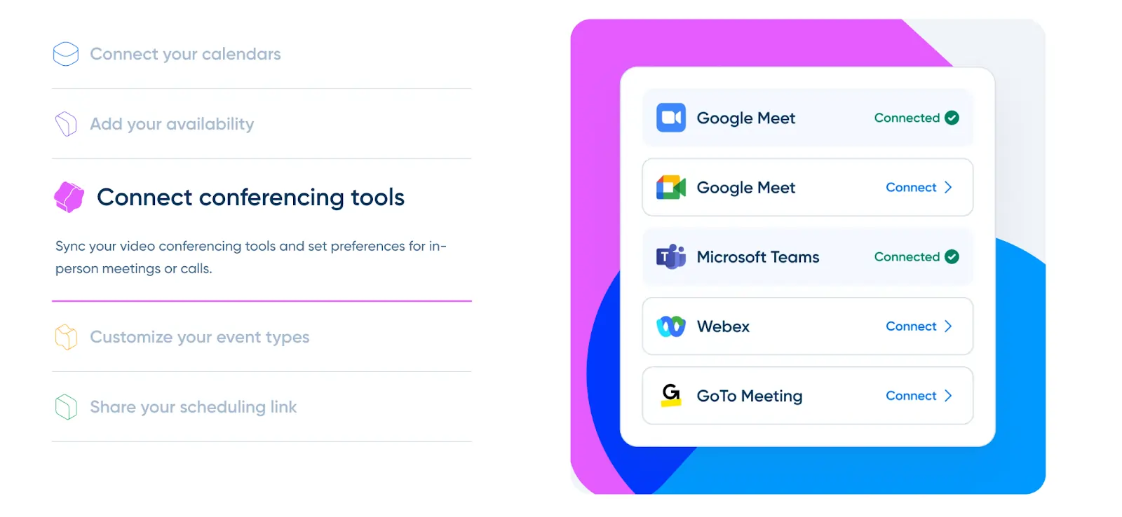 calendly connect conferecing tool