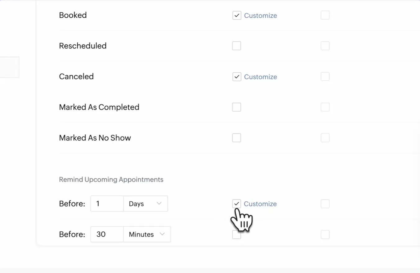 zoho Automatic Notifications