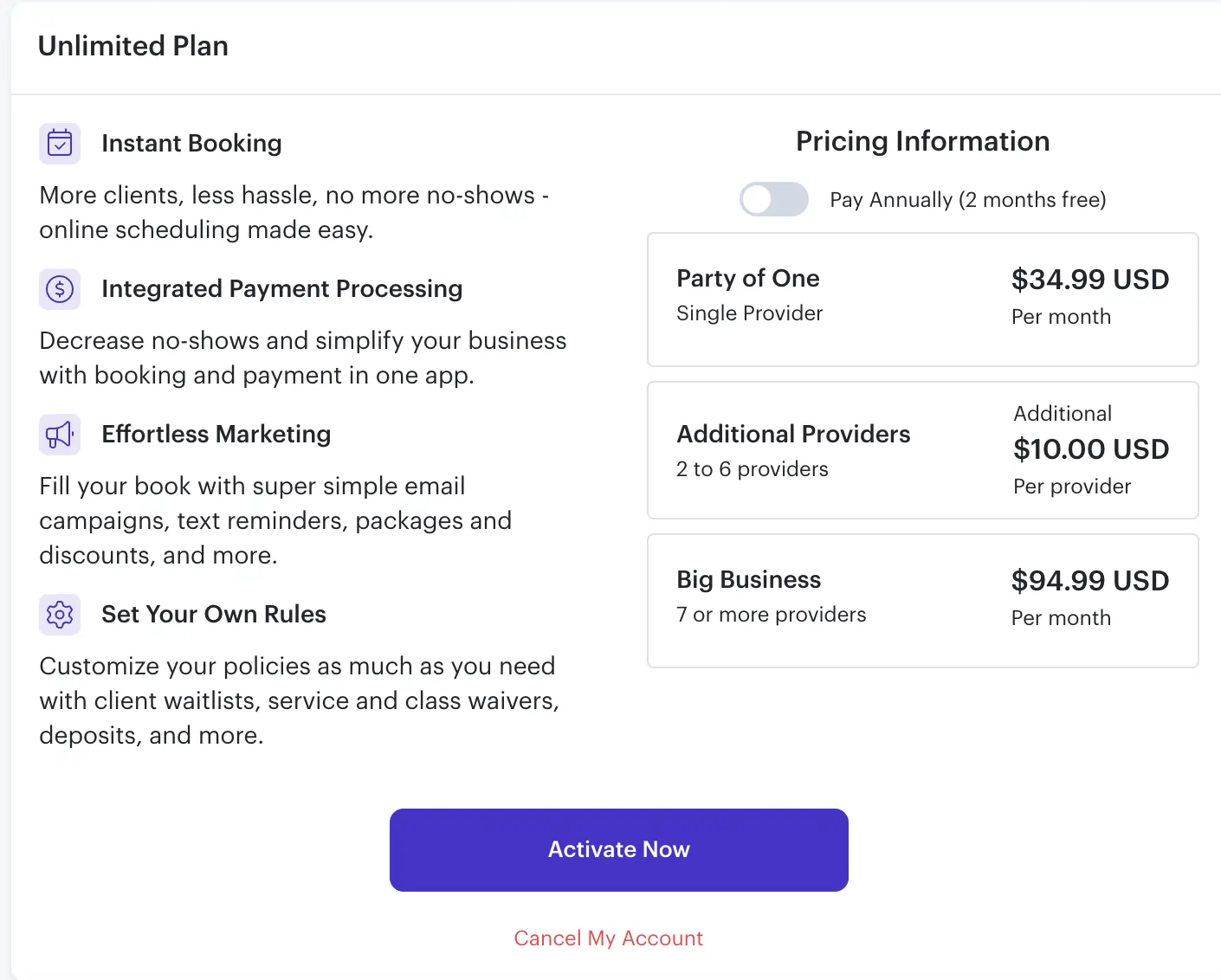 Schedulicity Pricing